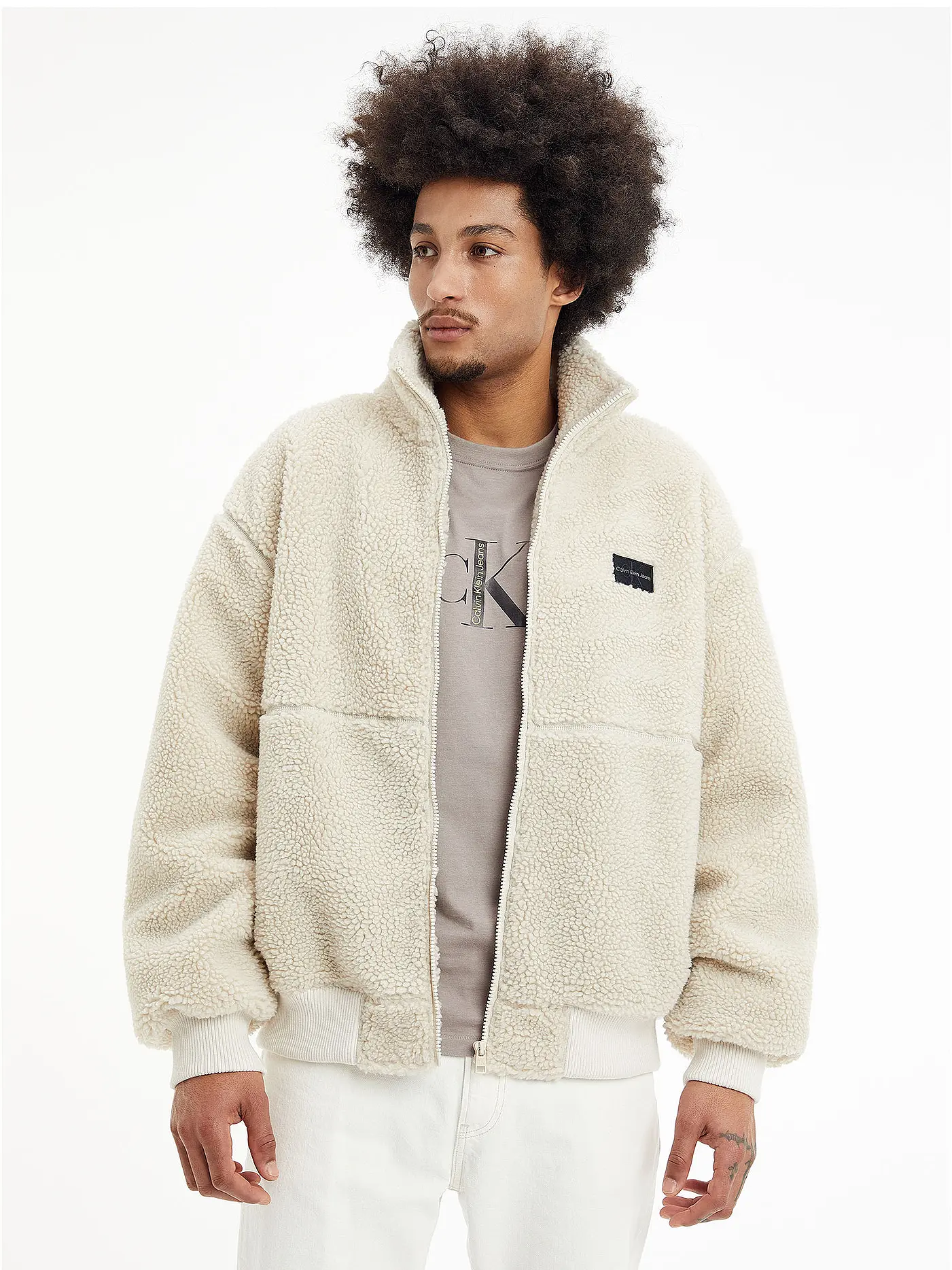 CALVIN KLEIN JEANS | Jacke in Felloptik | 